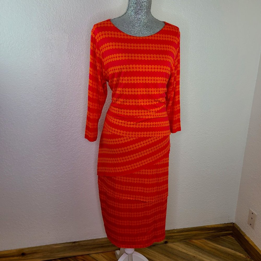 DOWNEAST Polka Dot Striped Dress